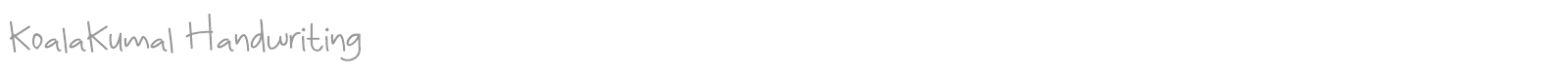 KoalaKumal Handwriting font preview